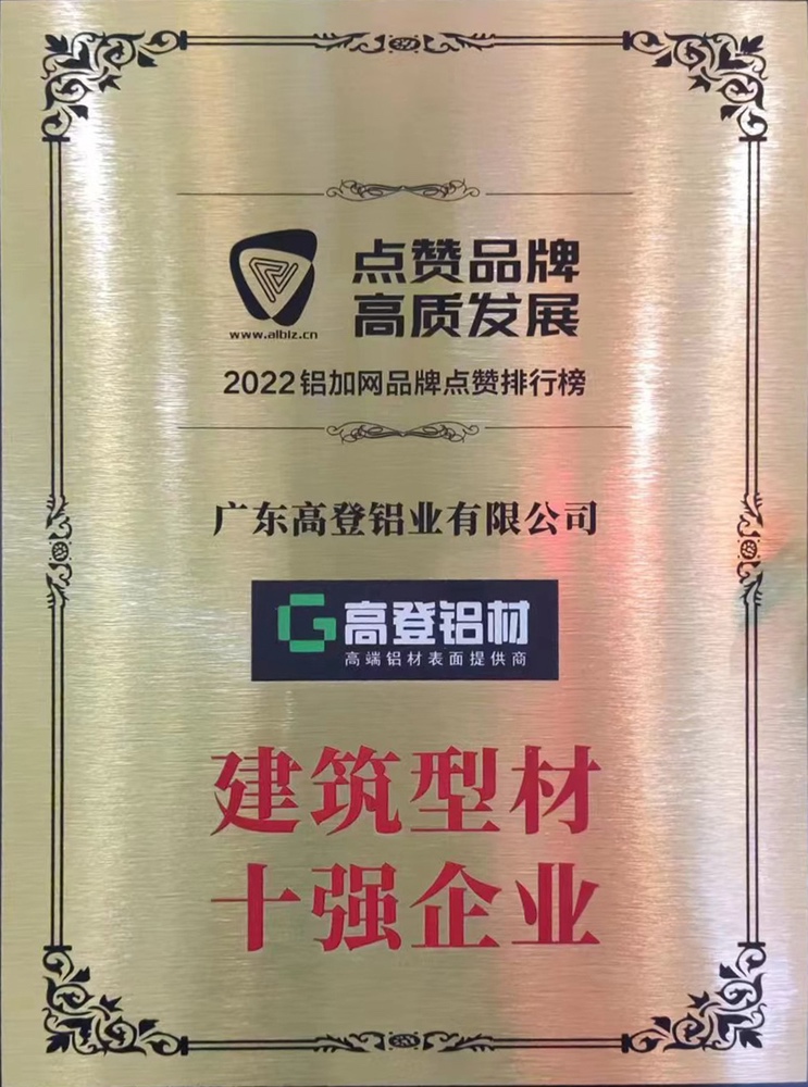 建筑型材十強企業